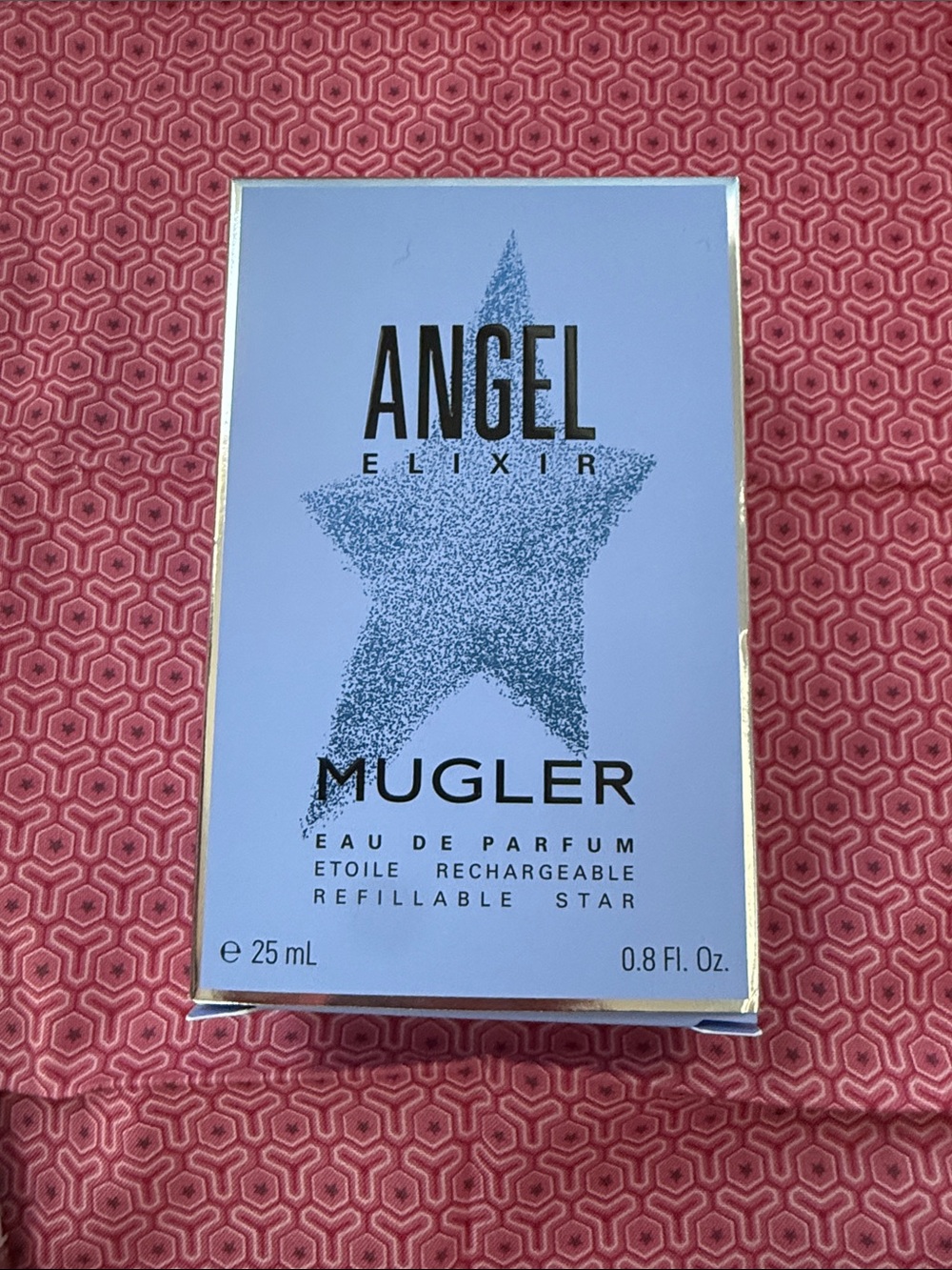 *NEW* 25ml* .8oz* Mugler Angel Elixir Box - Pale Blue & Silver